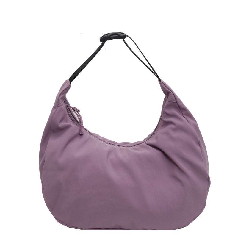 Lightweight Crescent Moon Bag, Women's Soft Cloth Handbag