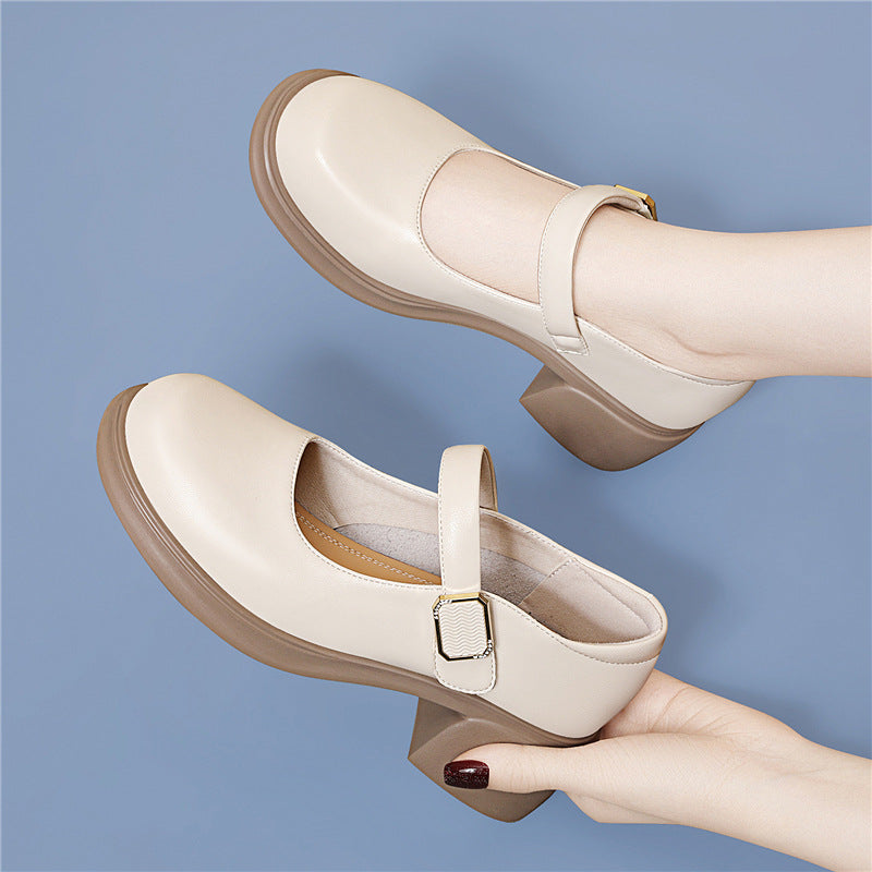Women's British-Style Loafers, Retro Mary Jane Uniform Shoes