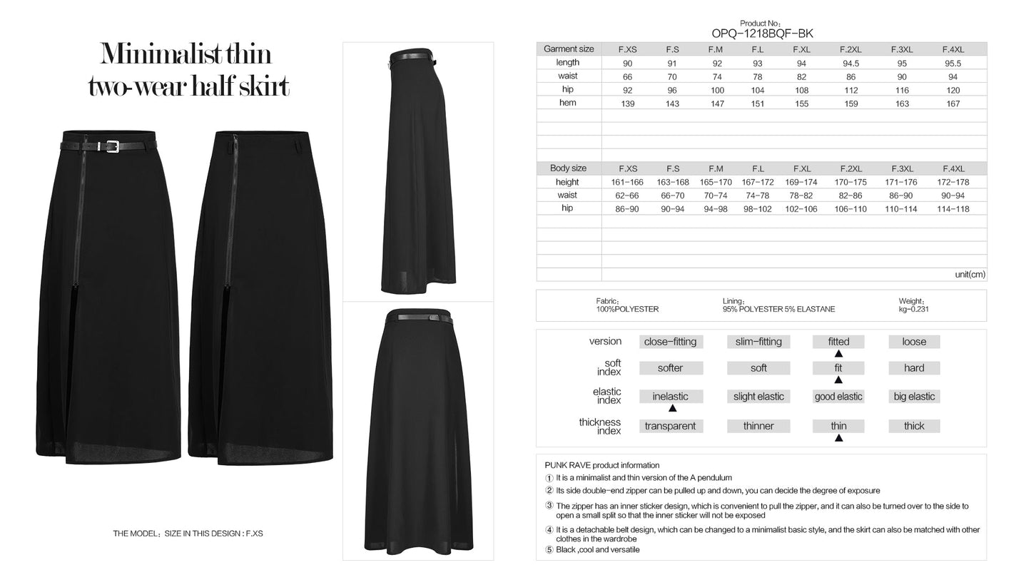 Punk Rave Brianna Midi Skirt in Black, Plus Sizes