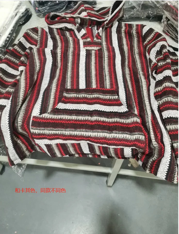 Vireous Classic Stripe Teenager Thick Knitted Hoodie