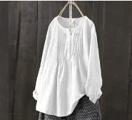 Women's Quaker Shirt, Chambray Top with Pin Tuck Front