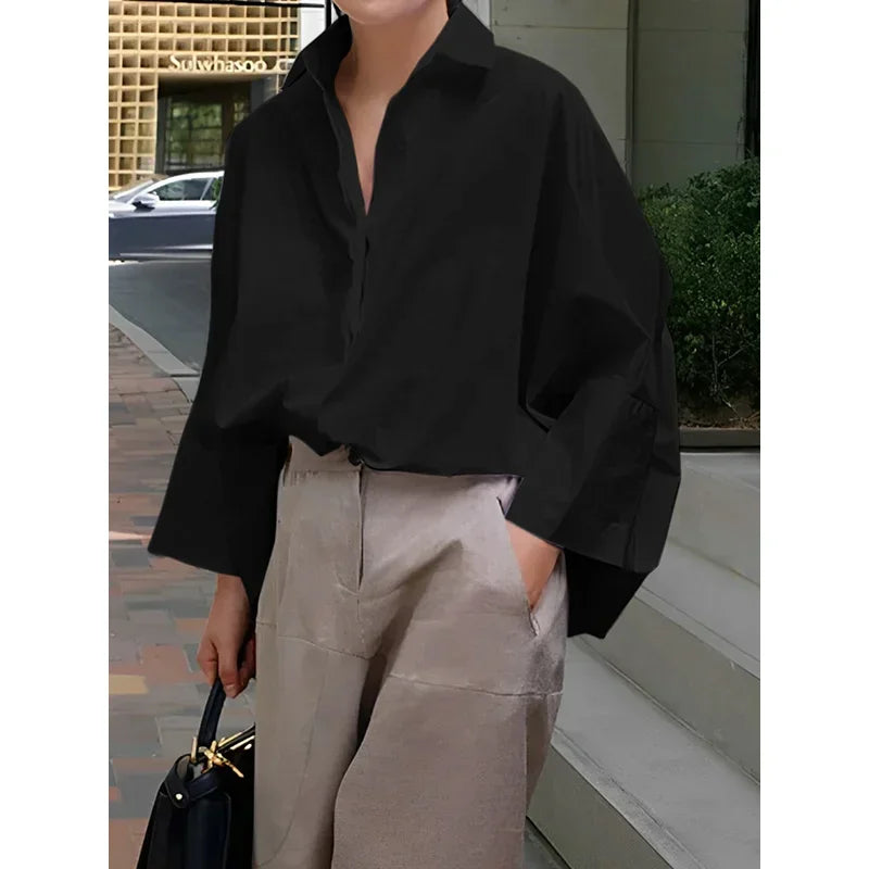 Avant Garde Women's Buttoned Loose-Fit Shirt
