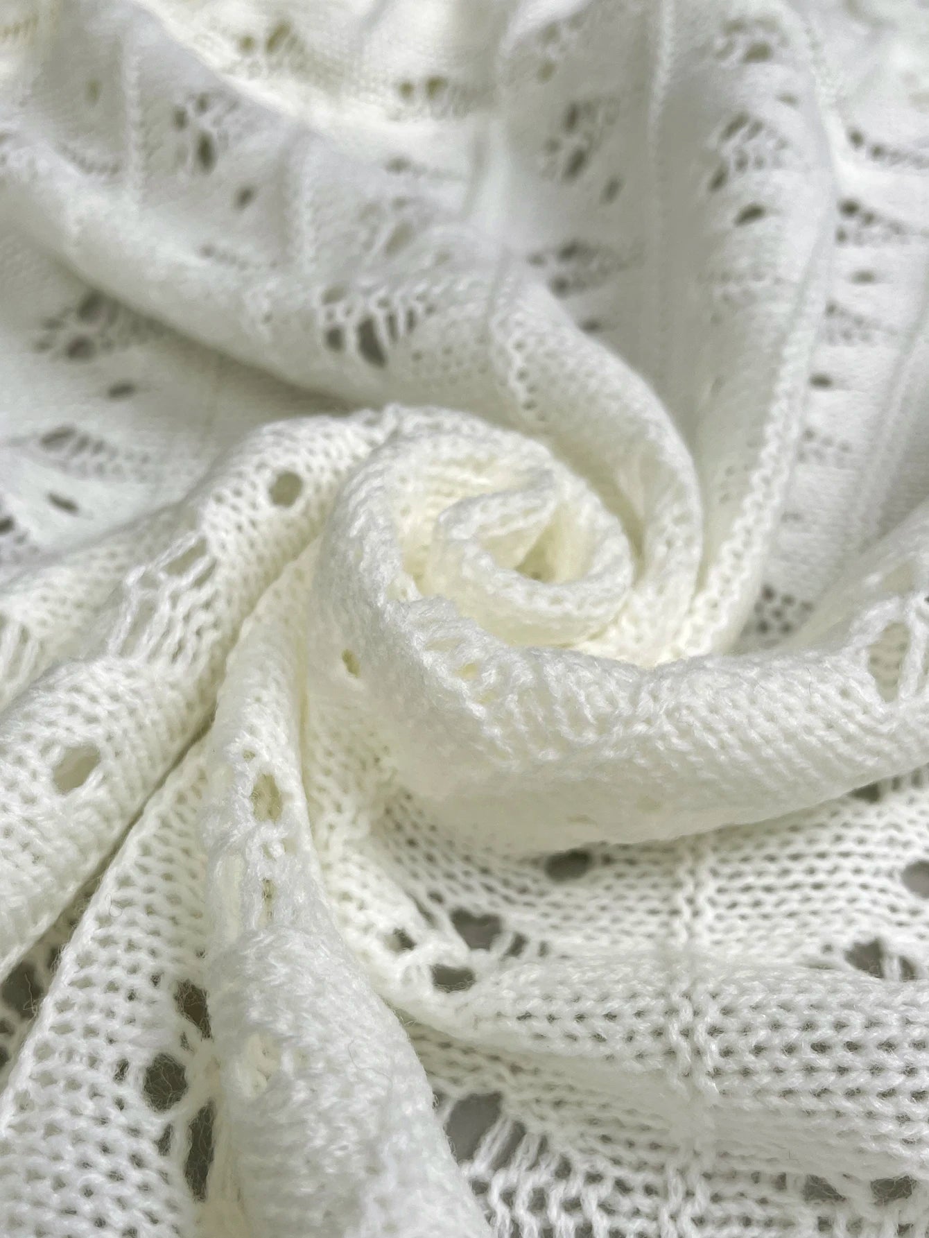 Vireous Cardigan Short Coat, Hollow Texture Knitted