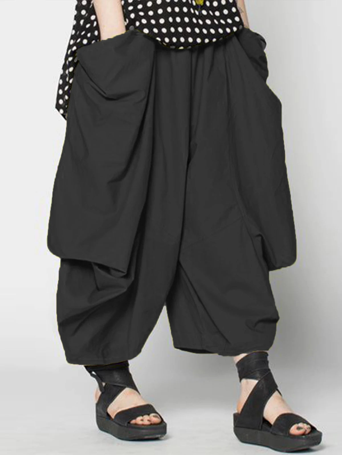 Hip Hop Street-Style Plus Size Women's Fashion Asymmetric Cropped Trousers