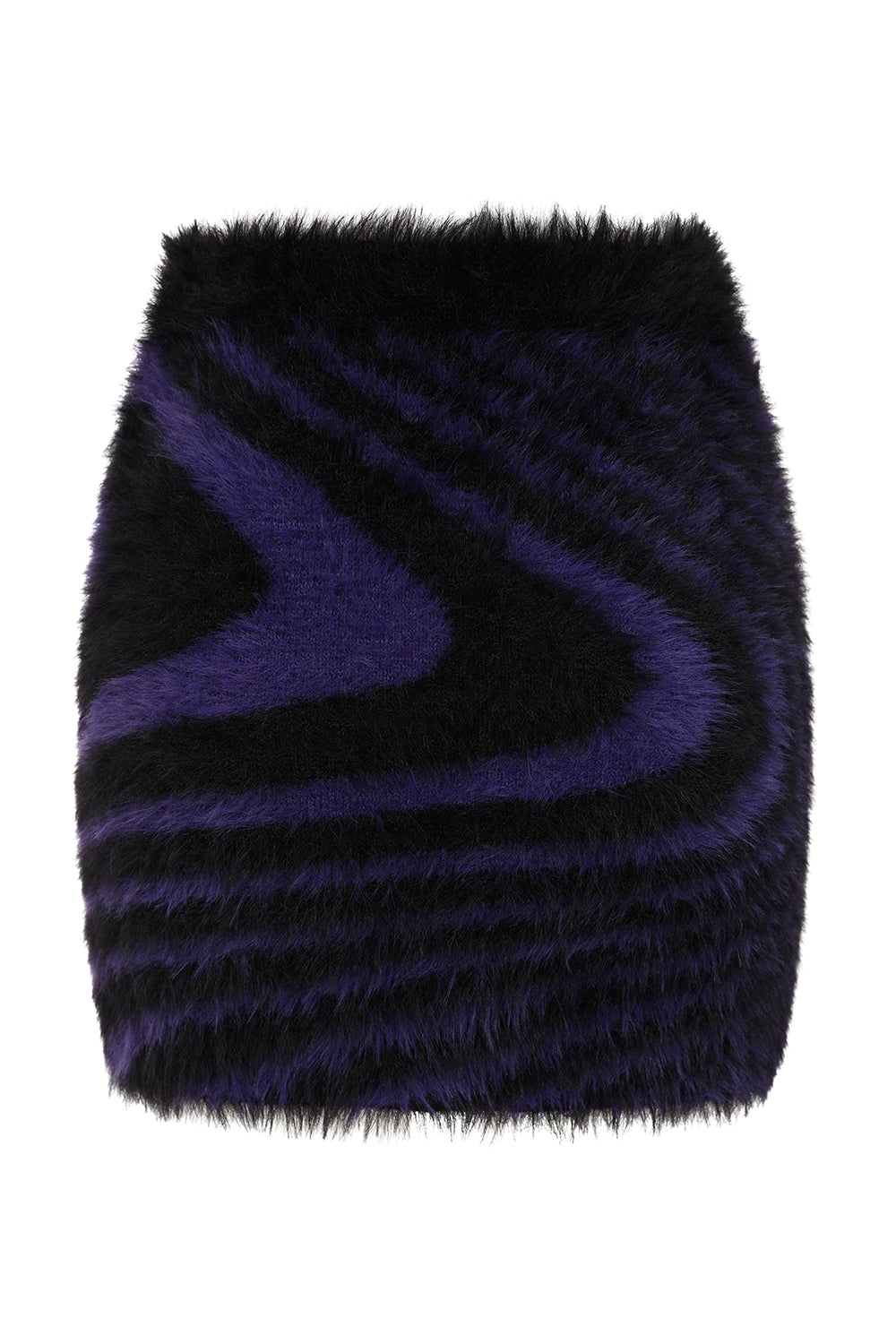 Banned Apparel Daphne Fuzzy Knit Skirt in Black and Purple