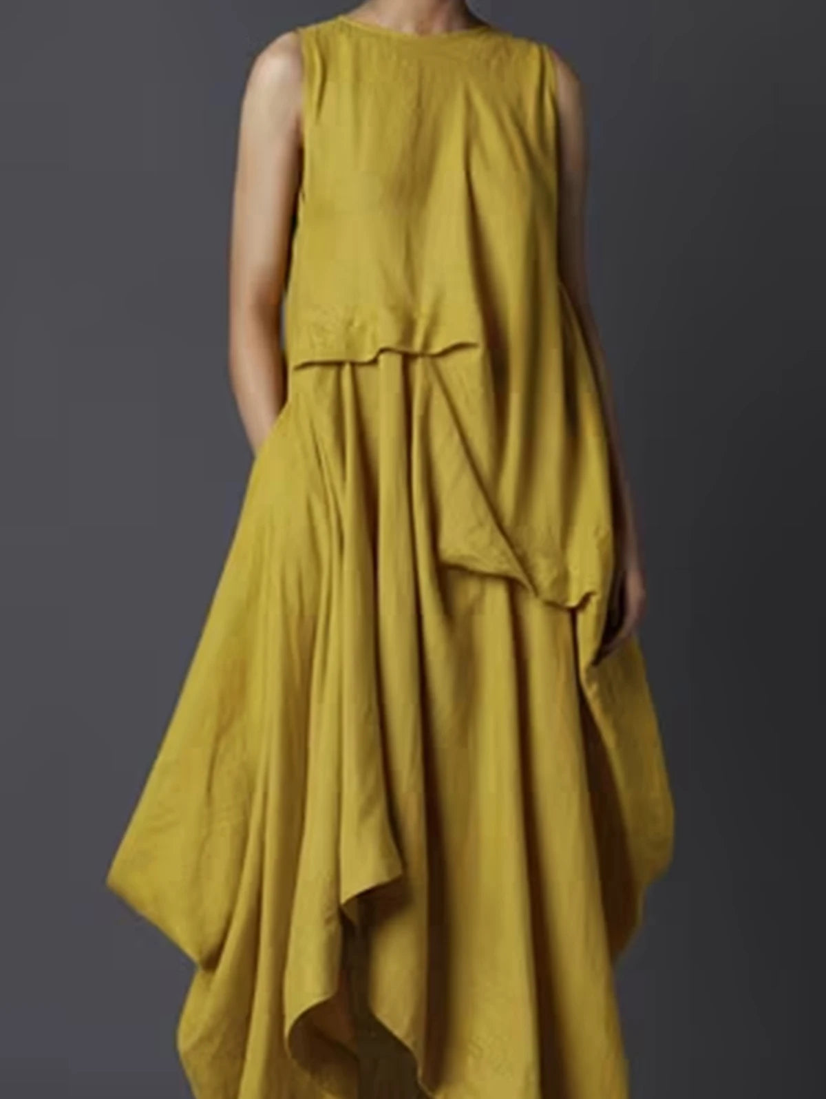 Summer Layered Pockets Dress, Fashion Casual Loose Tank Dress, Plus Sizes