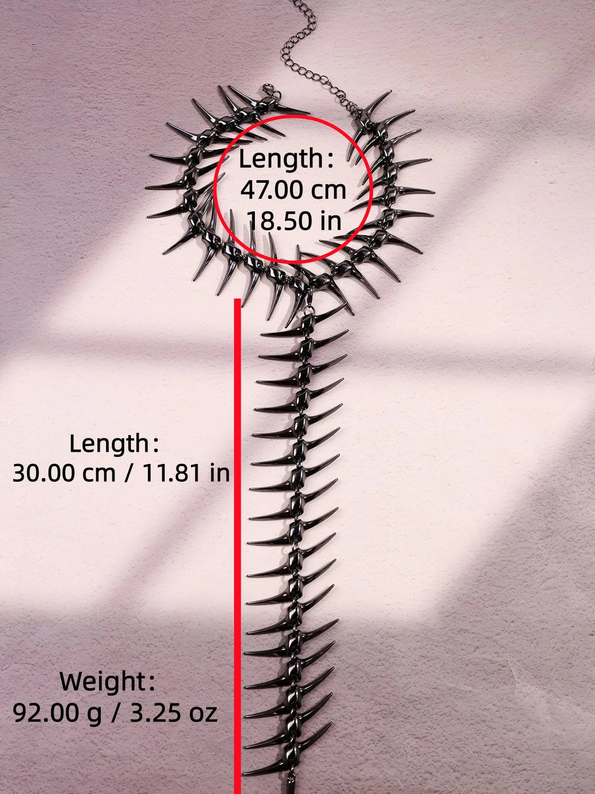 Dark Cross Edgy Thorn Skeleton Necklace