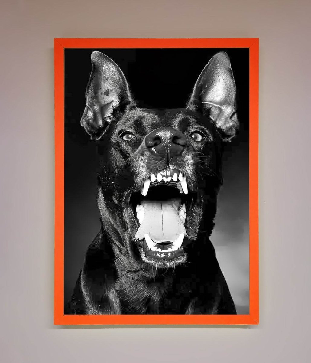Angry Doberman Dog Framed Wall Art