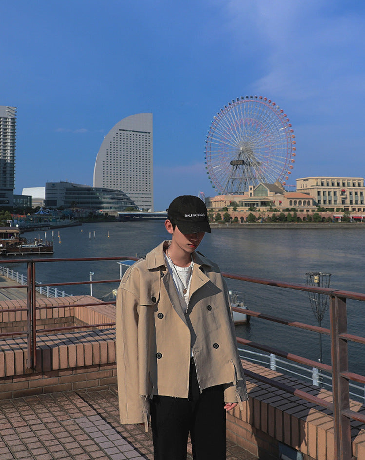 Vireous Fashion Cropped Ripped Jacket