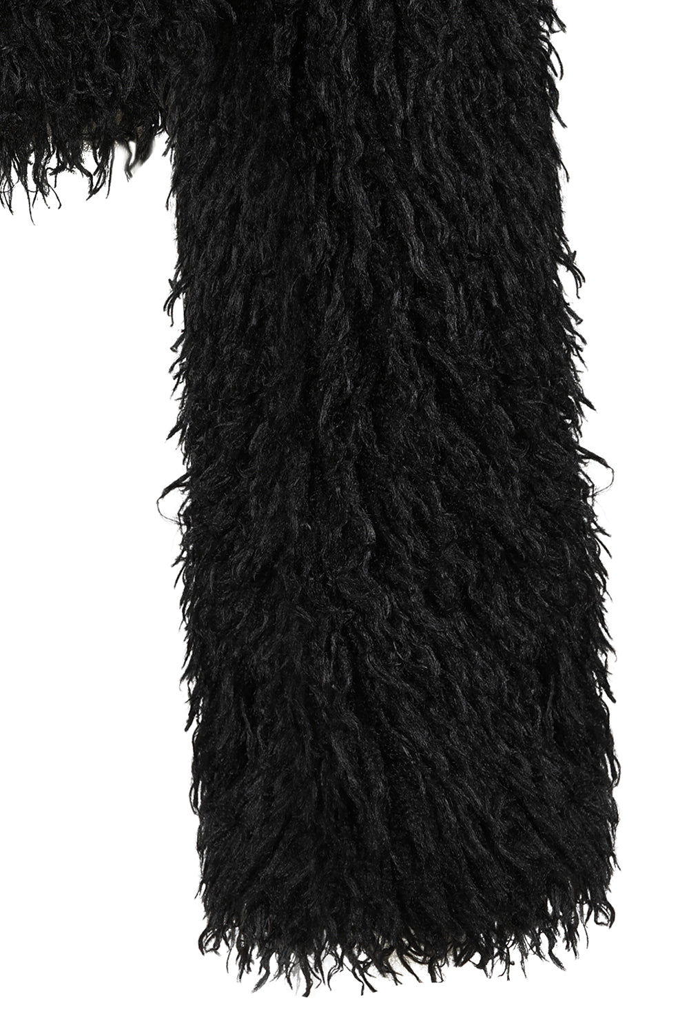 Banned Zafira Shaggy Black Faux Fur Cropped Jacket