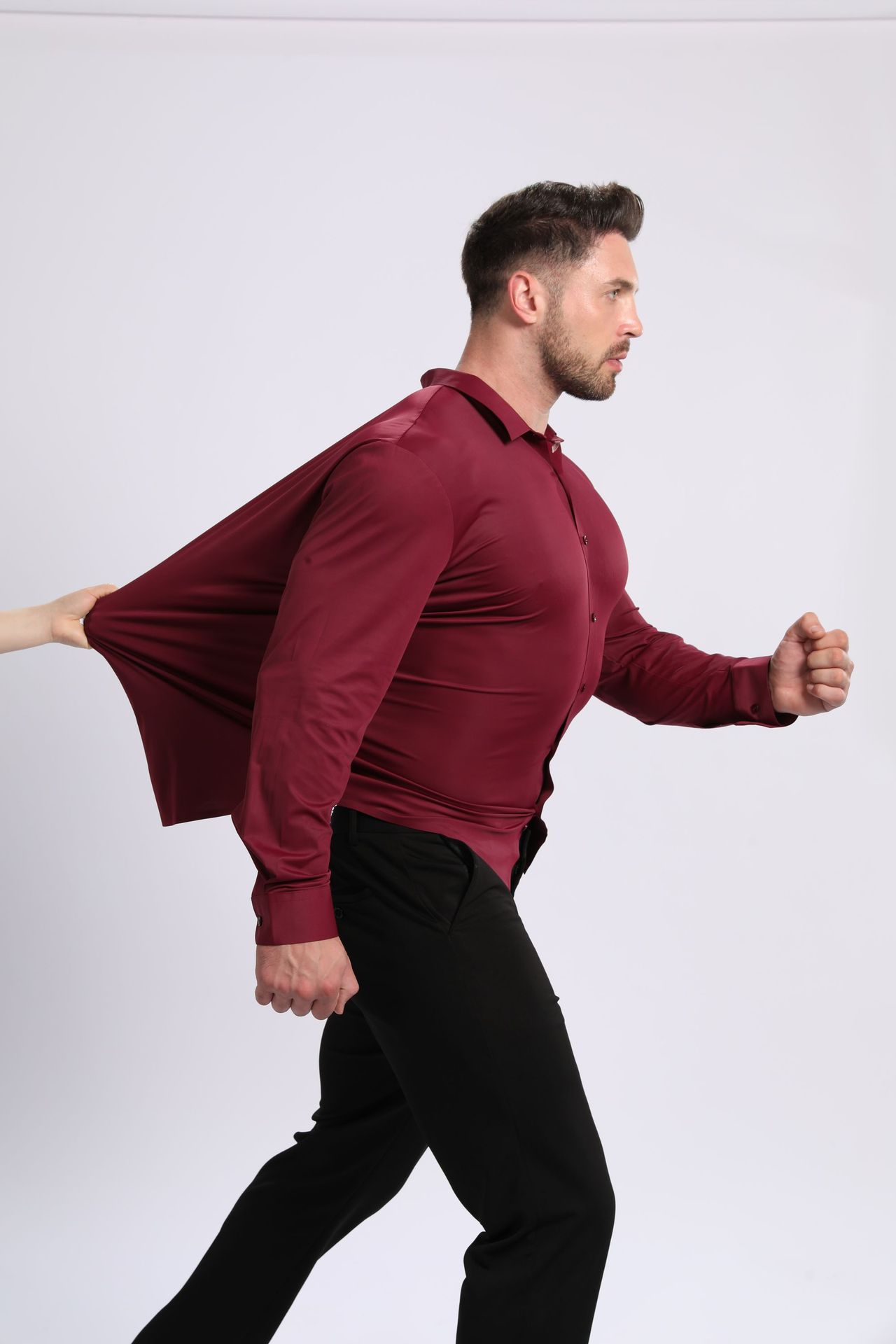 Ice-Cool Silky-Smooth Wrinkle-Resistant Large-Size Men's Shirt