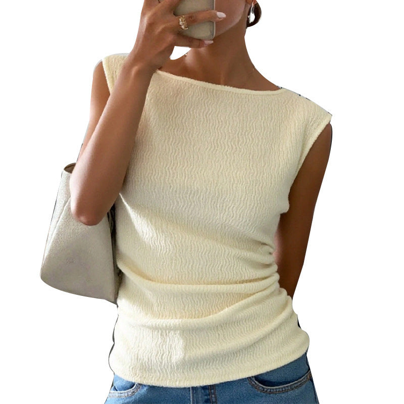 Vireous Women's Versatile Elegant Sleeveless Smock Top