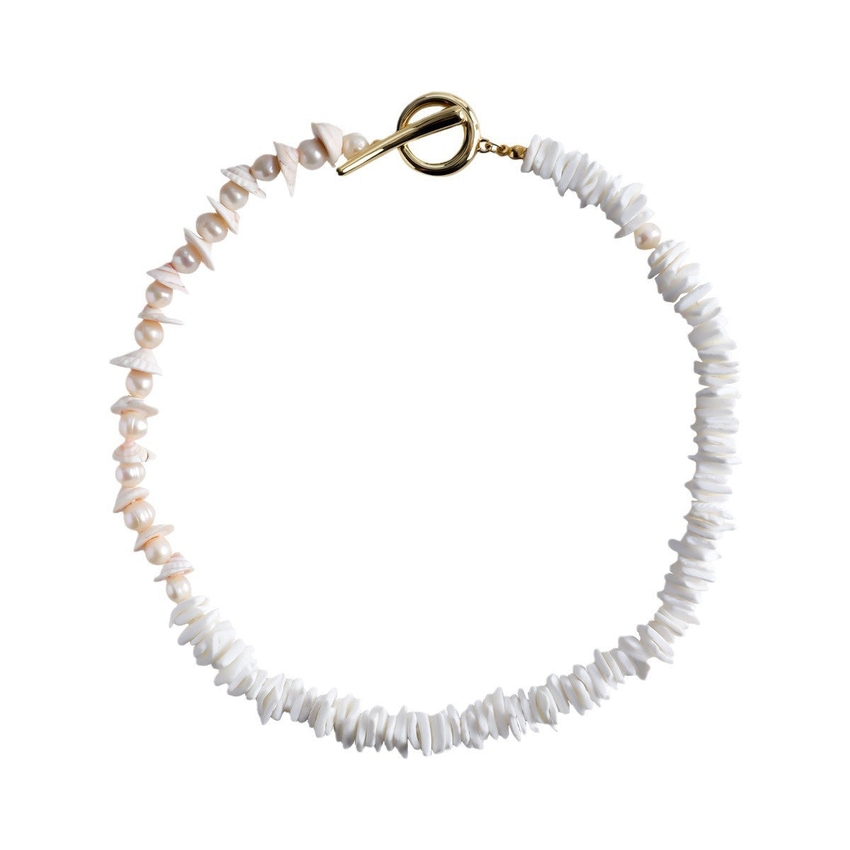 White Natural Shell Beaded-Design Versatile Necklace