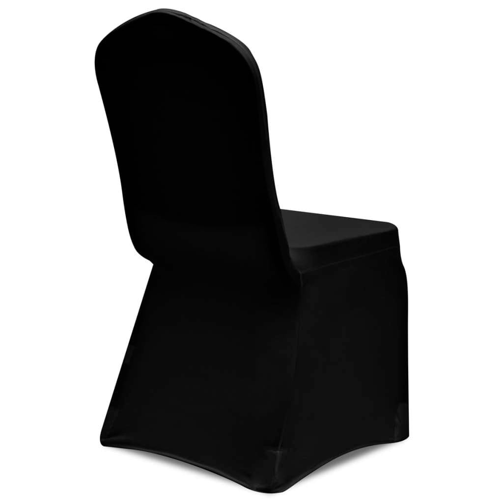 Stretch Chair Covers, Four-Piece Pack Black