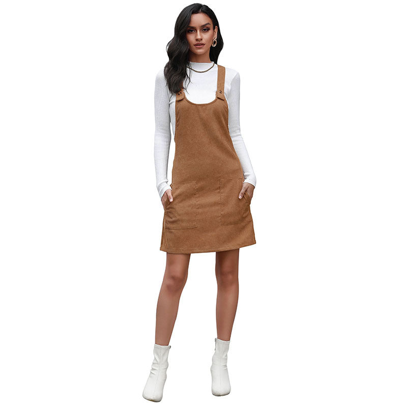 Women's Short Dress, Classic Suspender Mini Dress