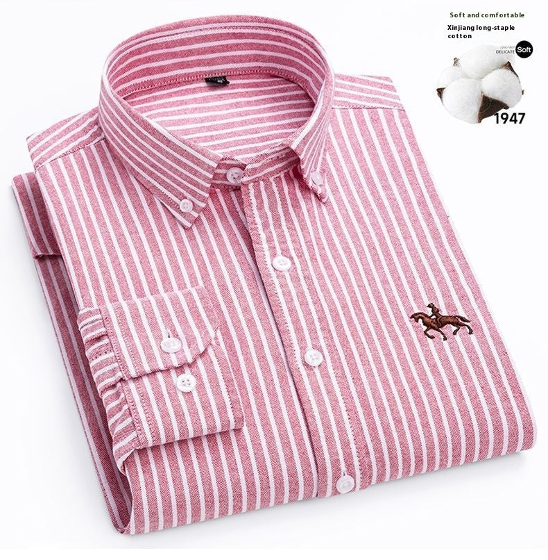 Classic Men's Oxford Cloth Button-Down (OCBD) Long-Sleeve Shirt, Plus Sizes