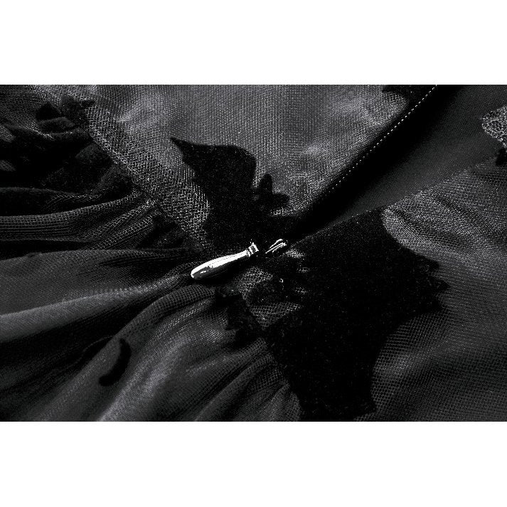 Dark in Love Morwenna Bat Mesh Layered Goth Mini Dress