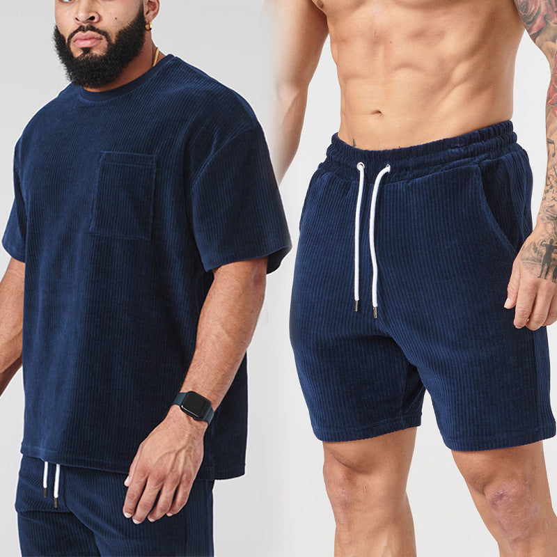 Men's Workout, Loungewear T-Shirt and Shorts Suit