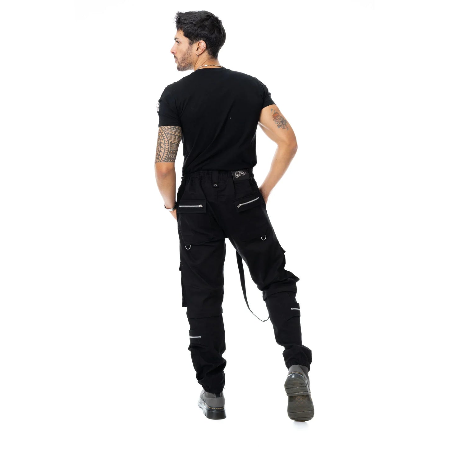 Vixxsin Halston Pants, Men's Streetwear Cargo Trousers in Black