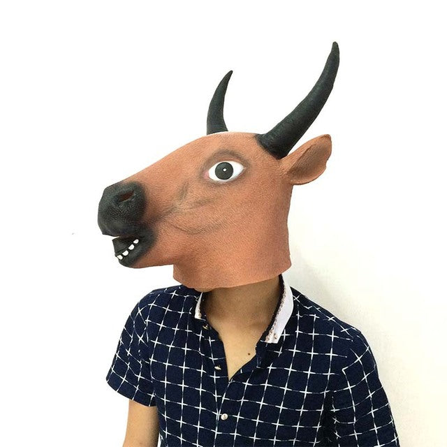 Horse Chimpanzee Sheep Wolf Llama, Animal Head Latex Party Mask