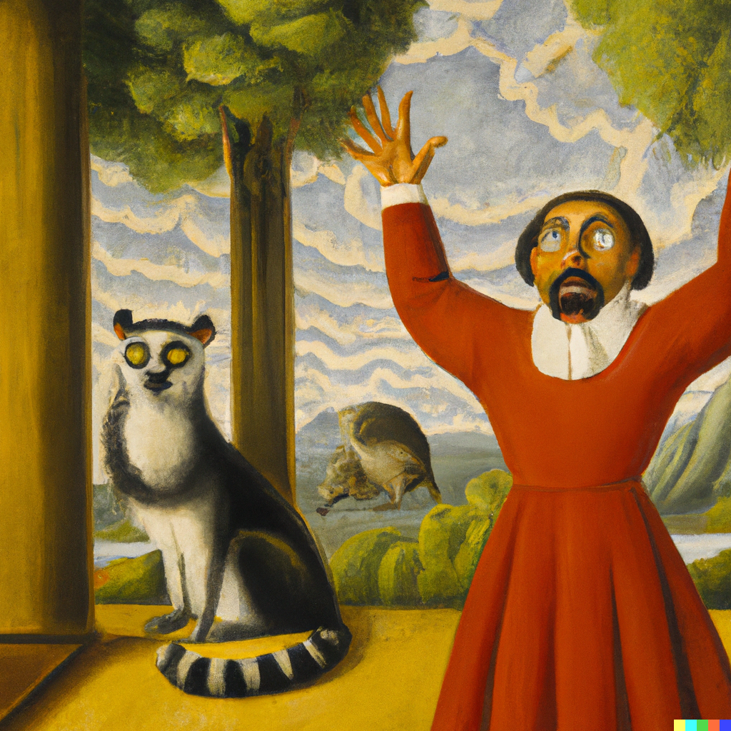 Surprised And God In The Style Of Henri Rosseau 'Designed by AI' Classic Matte Paper Wooden Framed Poster