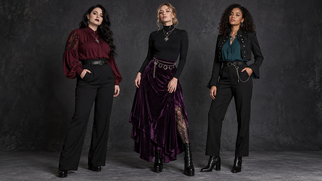 Beyond Black: How to Wear Burgundy, Purple and Teal in Gothic Outfits