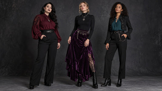 Beyond Black: How to Wear Burgundy, Purple and Teal in Gothic Outfits