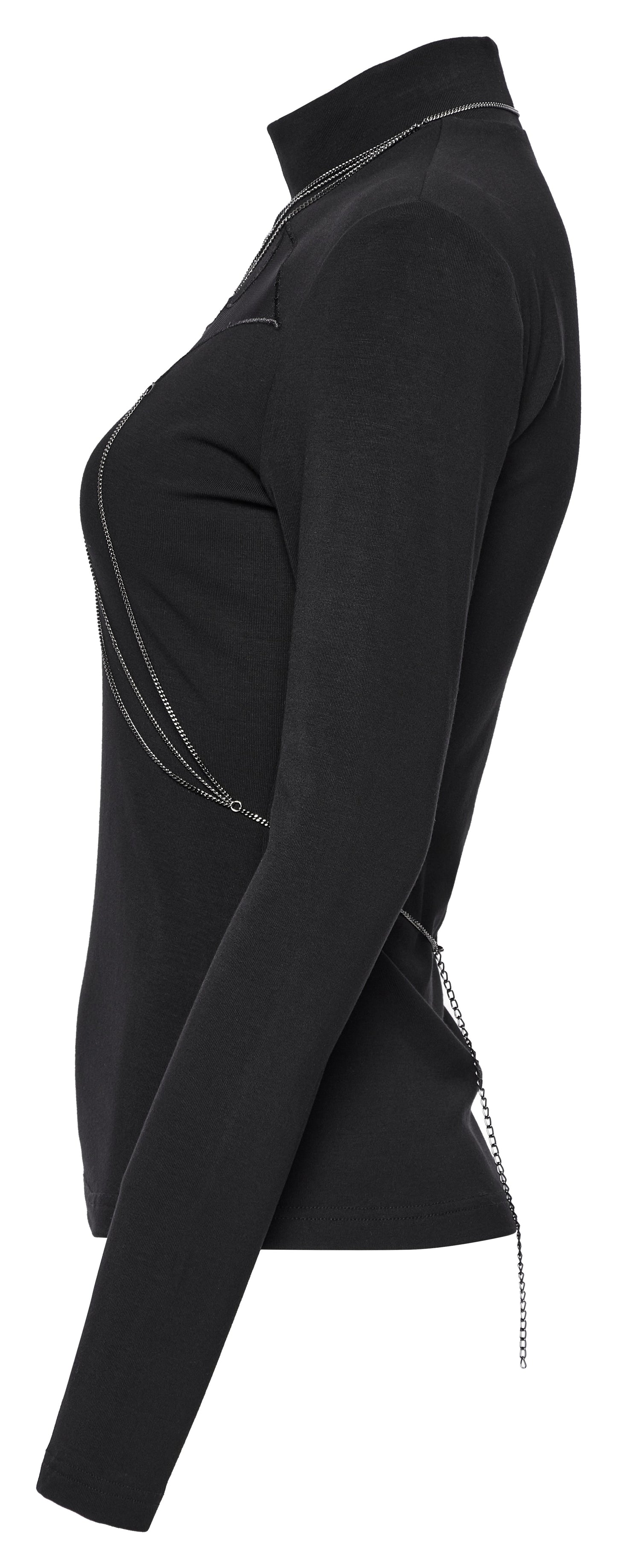 Punk Rave Morrigan Bat Chain Goth Top In Black