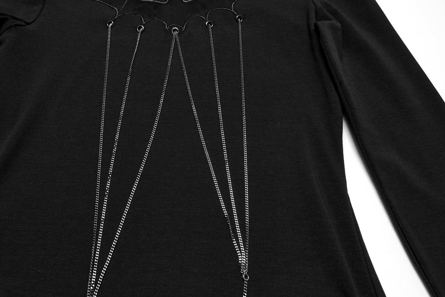 Punk Rave Morrigan Bat Chain Goth Top In Black