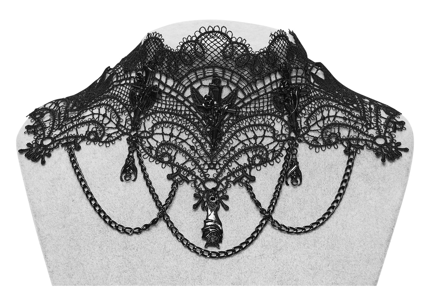 Punk Rave Goth Bat Vintage Necklace