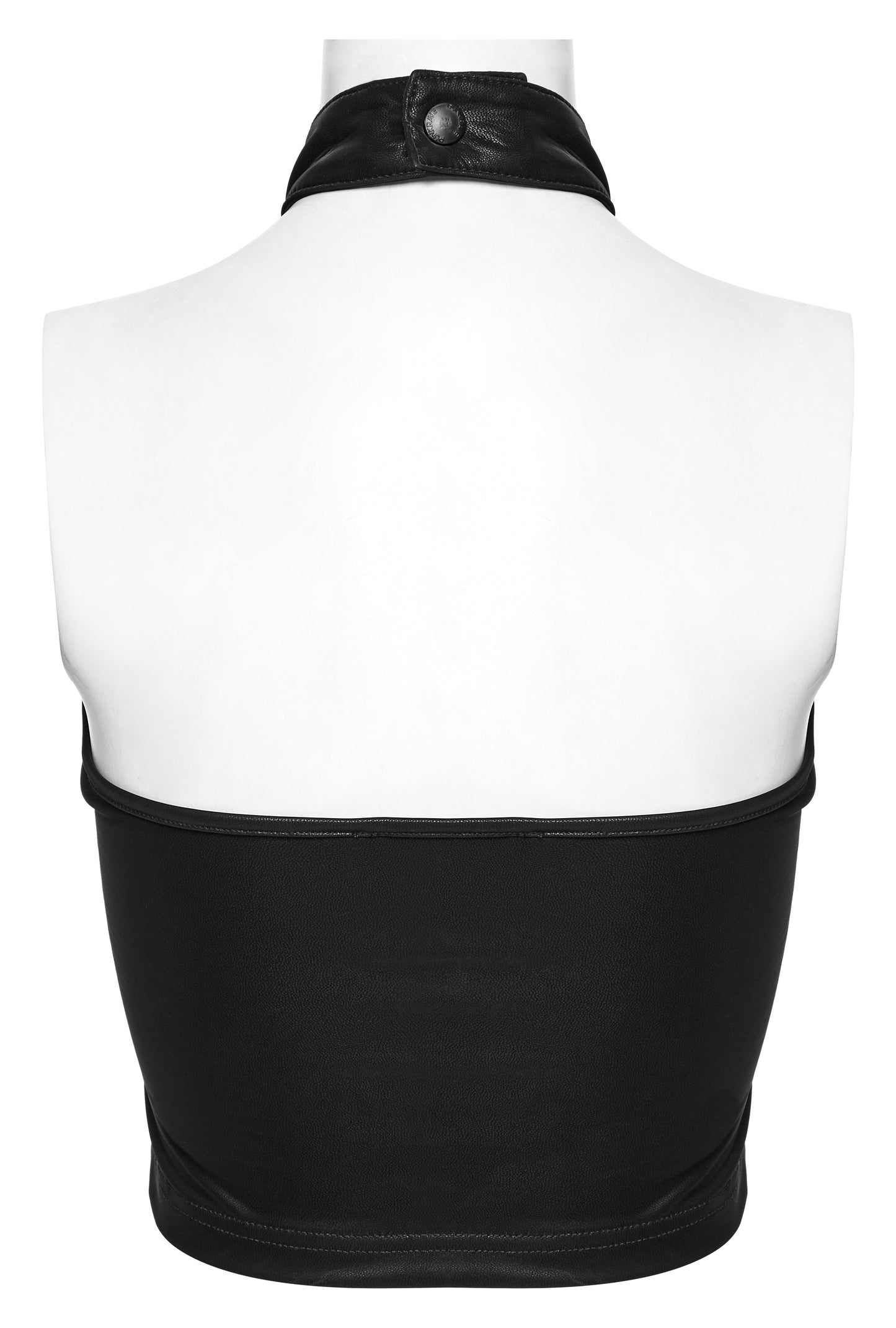 Punk Rave Valora Cross Fur Halter Top In Crimson