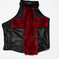 Punk Rave Valora Cross Fur Halter Top In Crimson