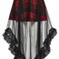 Punk Rave Morrigan Mesh Plaid High-Low Skirt