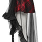 Punk Rave Morrigan Mesh Plaid High-Low Skirt