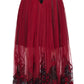 Punk Rave Gothic Flying-Sleeve Long Dress in Red and Black