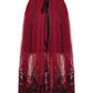 Punk Rave Gothic Flying-Sleeve Long Dress in Red and Black