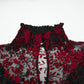 Punk Rave Gothic Flying-Sleeve Long Dress in Red and Black