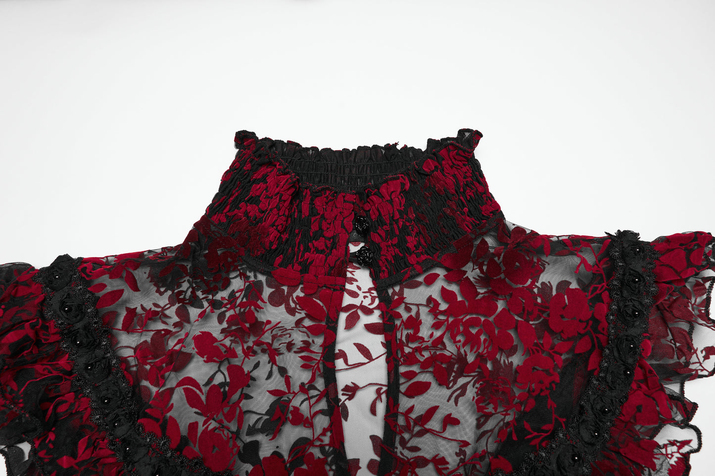 Punk Rave Gothic Flying-Sleeve Long Dress in Red and Black