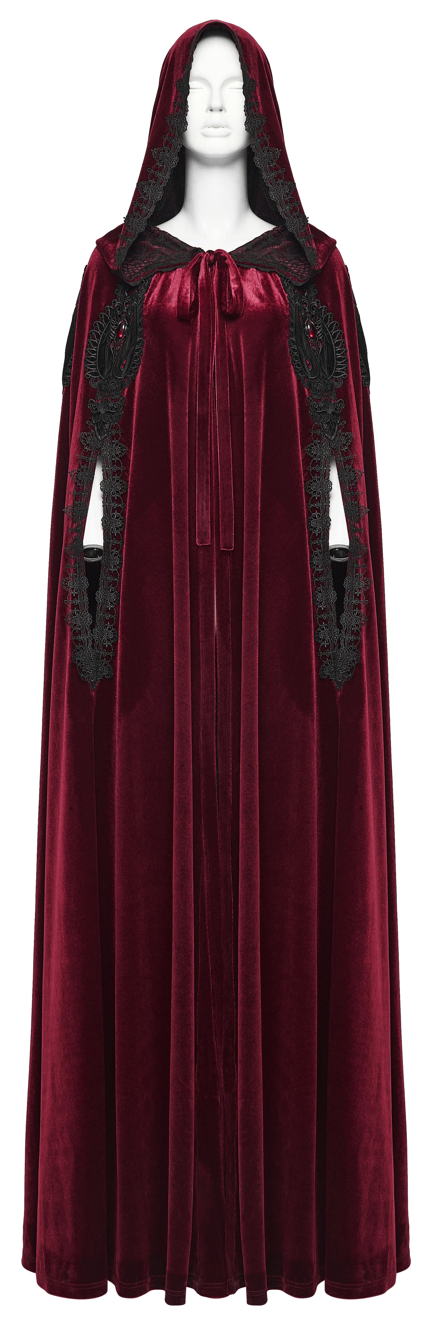 Punk Rave Seraphiel Gothic Velvet Cloak in Blood Red