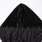 Punk Rave Goth Velvet Women's Long Cloak in Black