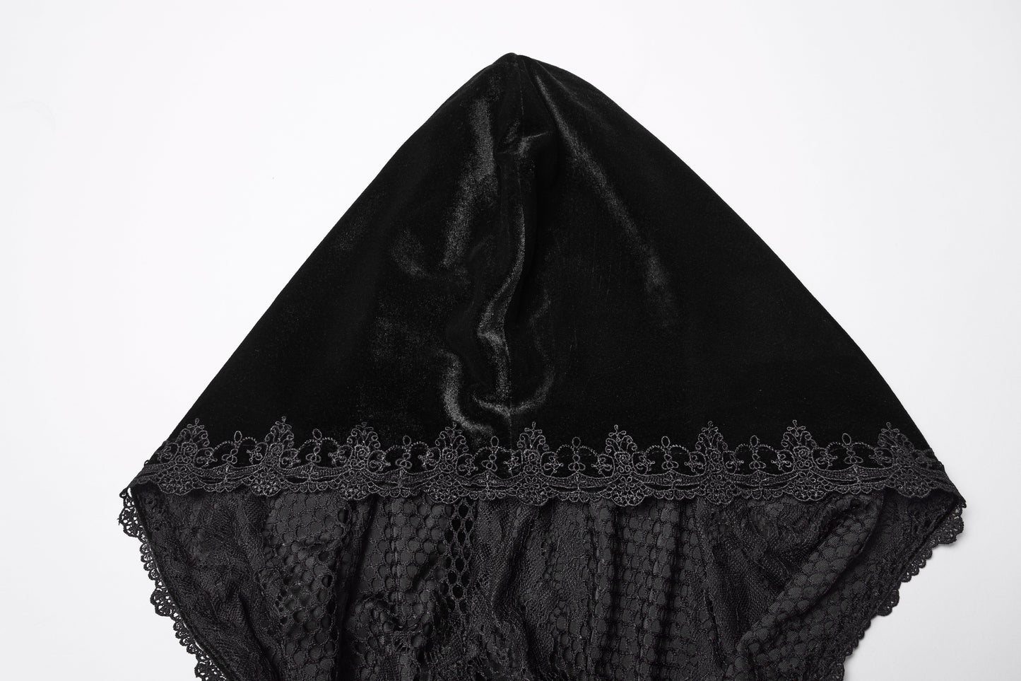 Punk Rave Goth Velvet Women's Long Cloak in Black