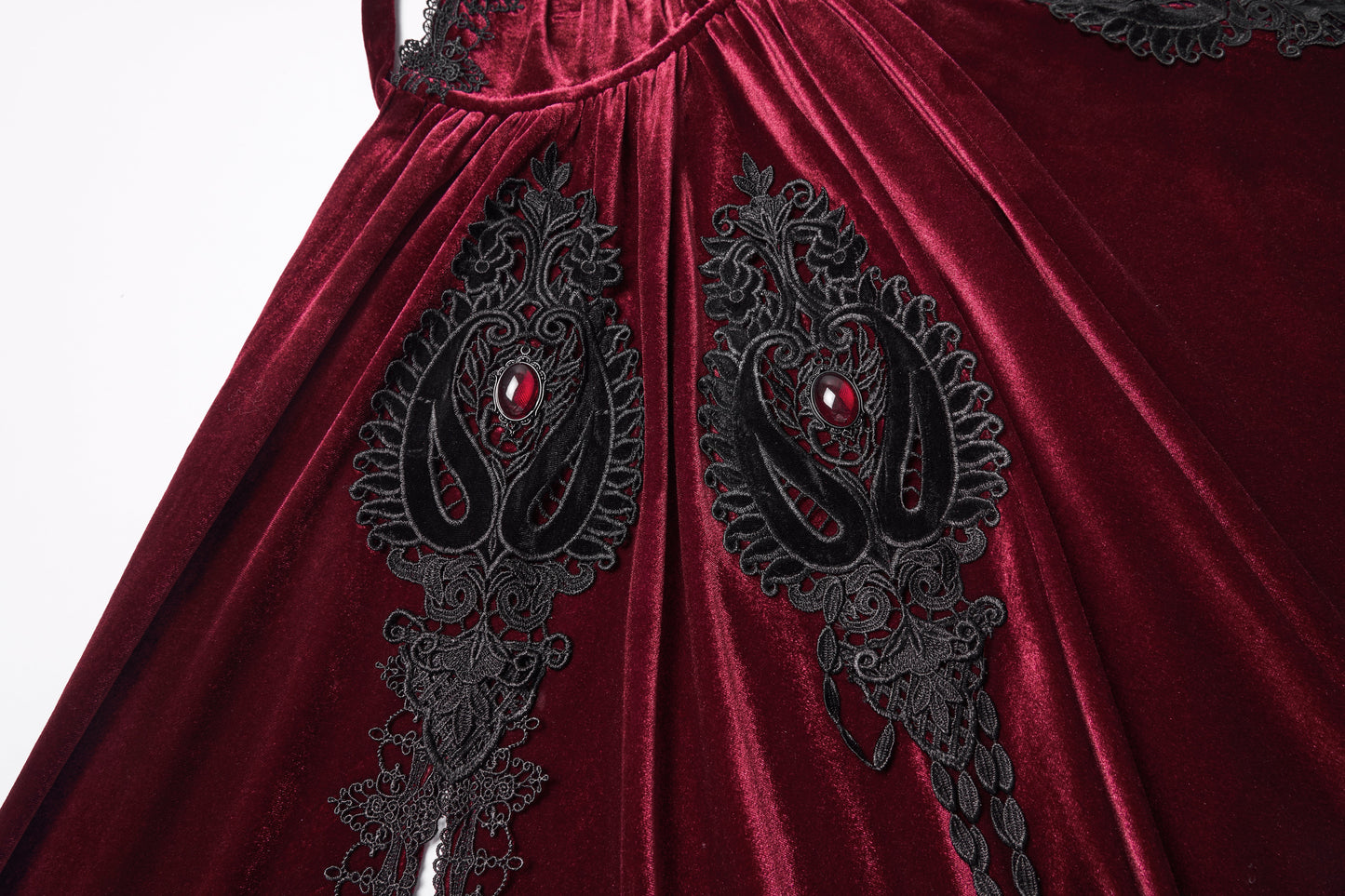 Punk Rave Seraphiel Gothic Velvet Cloak in Blood Red