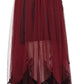Punk Rave Gothic Flying-Sleeve Long Dress in Red and Black