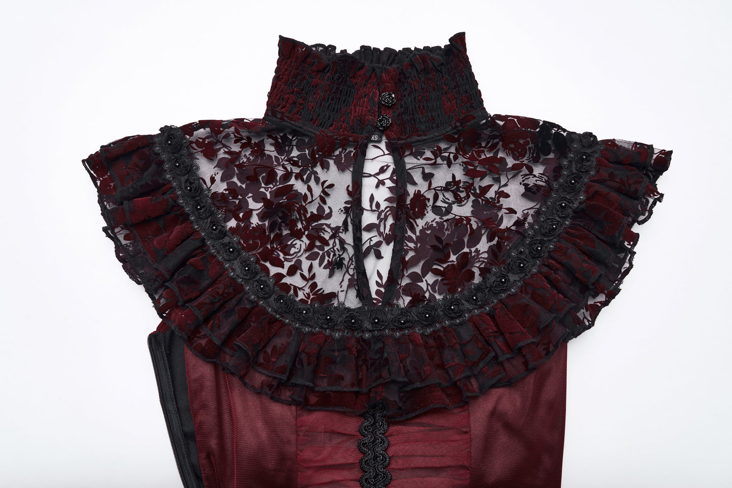 Punk Rave Gothic Flying-Sleeve Long Dress in Red and Black