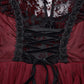 Punk Rave Gothic Flying-Sleeve Long Dress in Red and Black