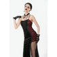 Dark in Love Lilith Red and Black Mesh Panel Goth Gown