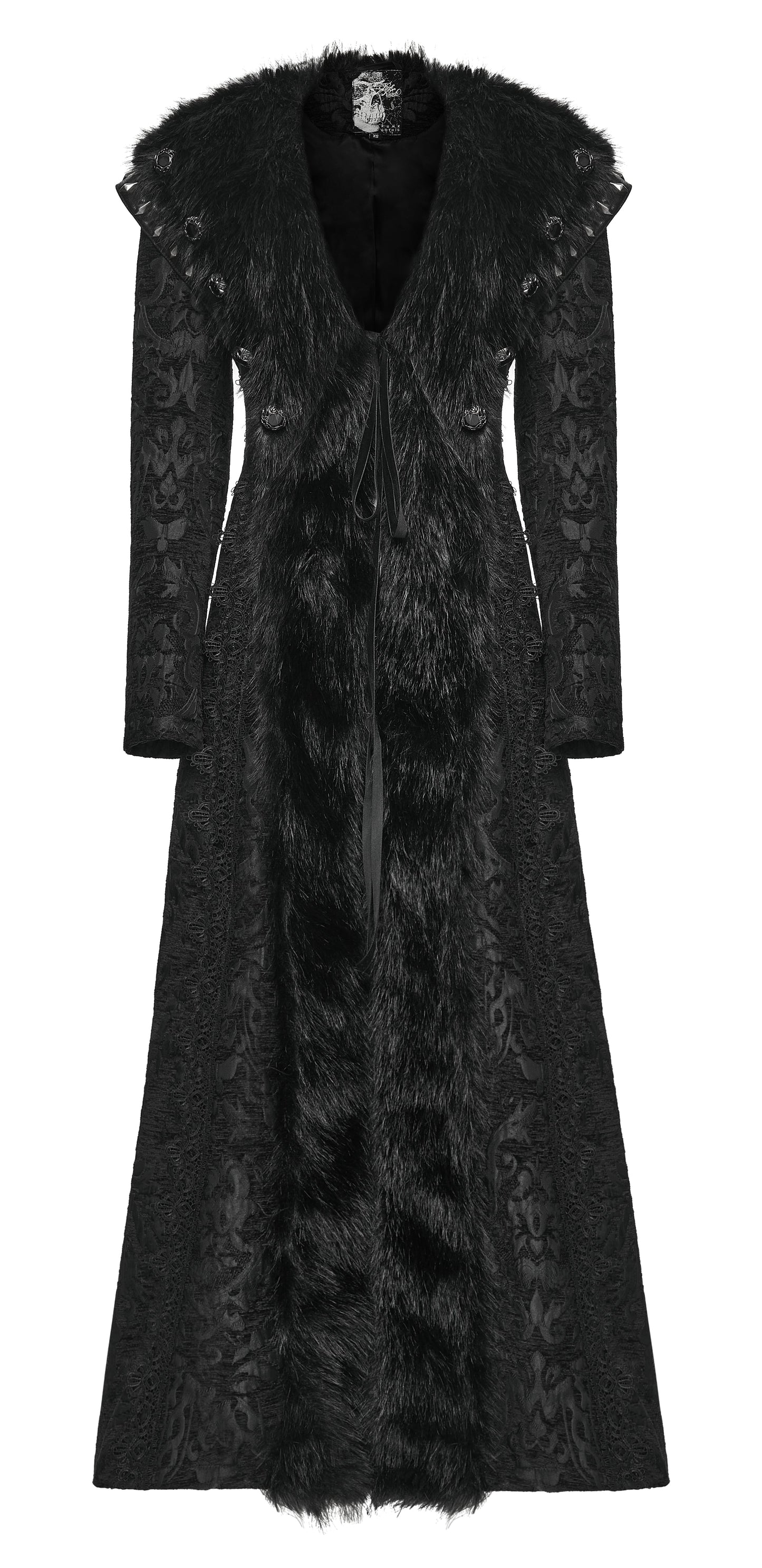 Punk Rave Goth Gorgeous Plush Coat in Black