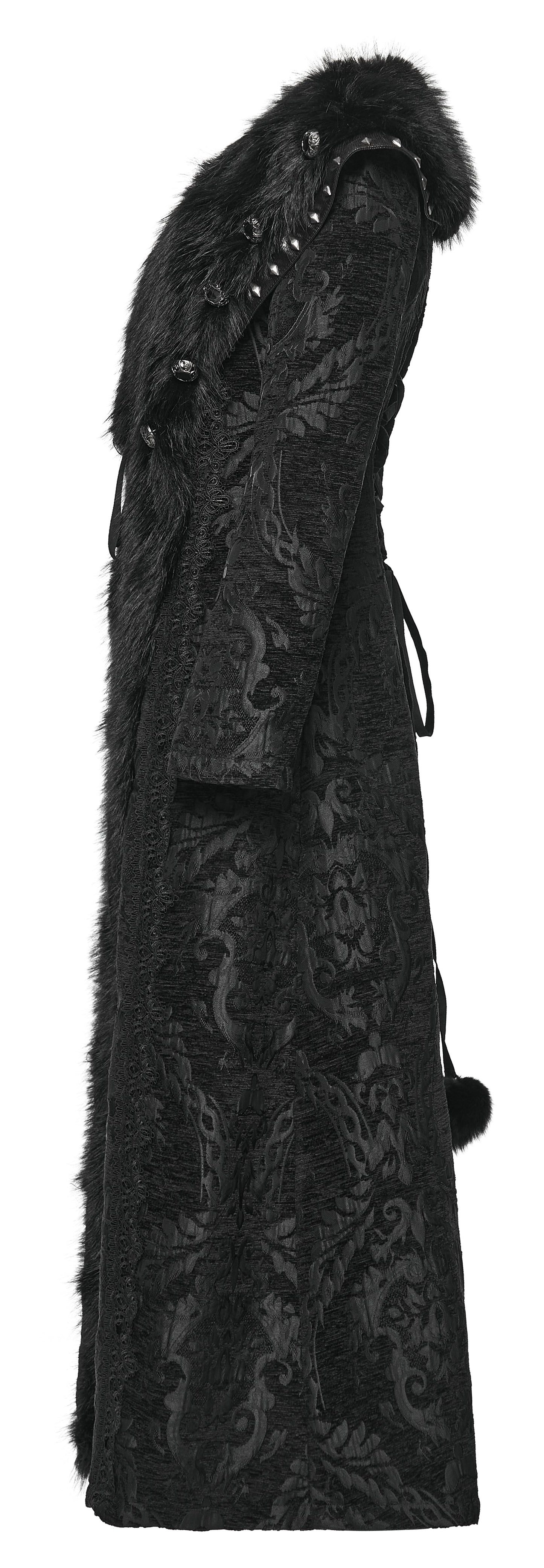Punk Rave Goth Gorgeous Plush Coat in Black