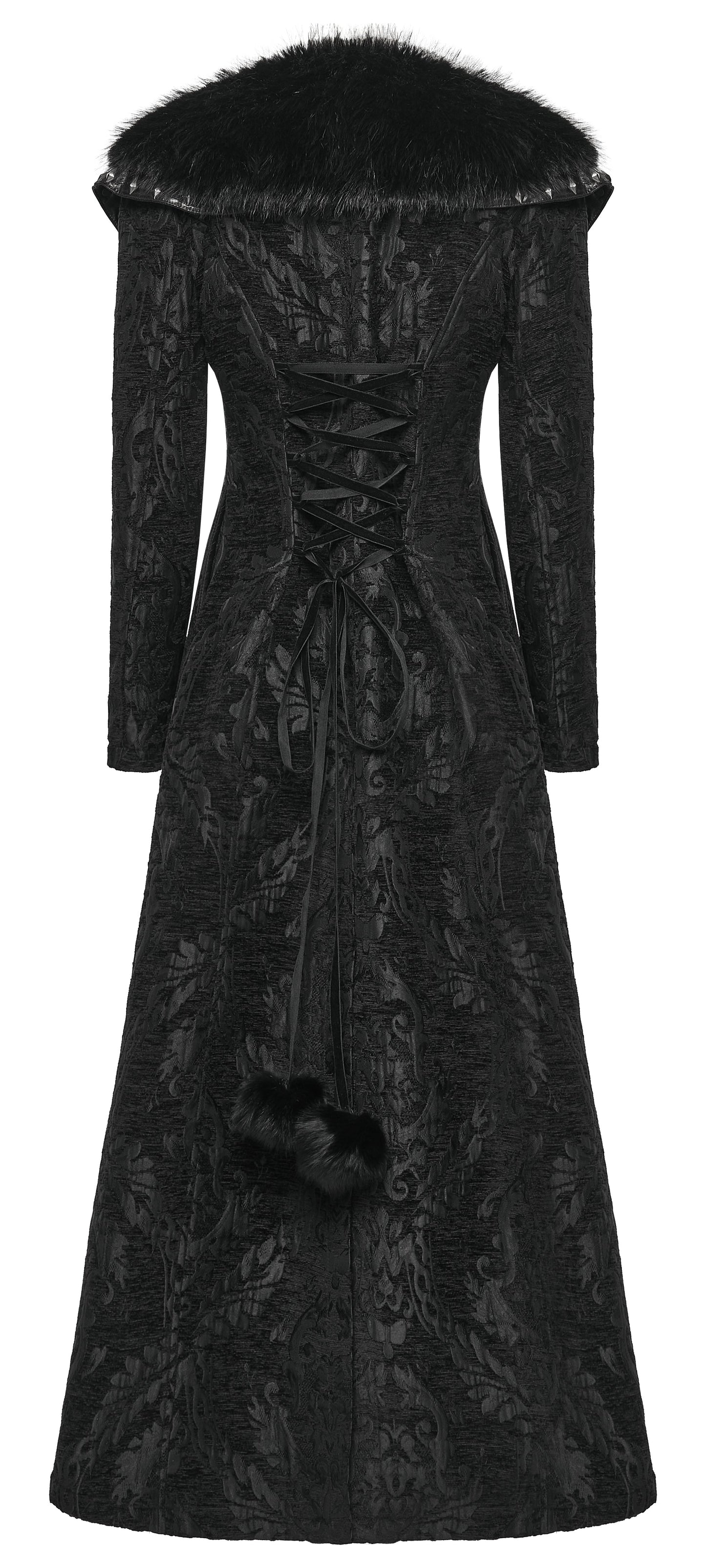 Punk Rave Goth Gorgeous Plush Coat in Black