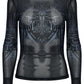 Punk Rave Eluana Cybergoth Print Mesh Long Sleeve Top